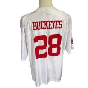 Vintage NCAA Ohio State Buckeyes #28 White Football Jersey Size XL